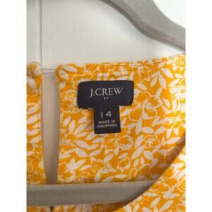 J Crew linen blend ruffle sleeve printed tiered mini dress
